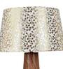 Orange & White Fabric Shade Table Lamp With Brown Base