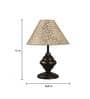 Orange & White Fabric Shade Table Lamp With Copper Base