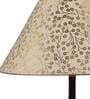Orange & White Fabric Shade Table Lamp With Copper Base