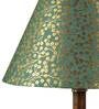 Orange & White Fabric Shade Table Lamp With Copper Base
