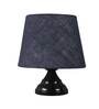 Orange & White Natural Fiber Shade Table Lamp With Black Base