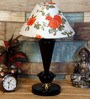 Orange & White Shade Table Lamp With Metal Base