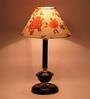 Orange & White Shade Table Lamp With Metal Base