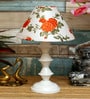 Orange & White Shade Table Lamp With Metal Base