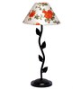 Orange & White Shade Table Lamp With Metal Base