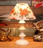 Orange & White Shade Table Lamp With Metal Base