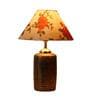 Orange & White Shade Table Lamp With Antique Terracotta Base