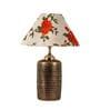 Orange & White Shade Table Lamp With Antique Terracotta Base