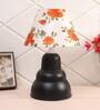 Orange & White Shade Table lamp With Black Base