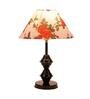 Orange & White Shade Table Lamp With Black Metal Base
