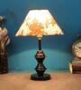Orange & White Shade Table Lamp With Black Metal Base