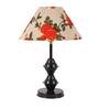 Orange & White Shade Table Lamp With Black Metal Base
