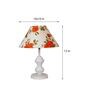Orange & White Shade Table Lamp With Metal Base