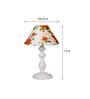 Orange & White Shade Table Lamp With Metal Base