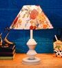 Orange & White Shade Table Lamp With Metal Base