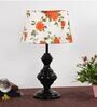 Orange & White Shade Table Lamp With Metal Base
