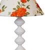 Orange & White Shade Table Lamp With Metal Base