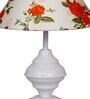 Orange & White Shade Table Lamp With Metal Base