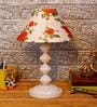 Orange & White Shade Table Lamp With Metal Base
