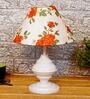 Orange & White Shade Table Lamp With Metal Base
