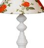 Orange & White Shade Table Lamp With Metal Base