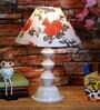 Orange & White Shade Table Lamp With Metal Base