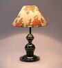 Orange & White Shade Table Lamp With Metal Base