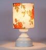 Orange & White Shade Table Lamp With Metal Base