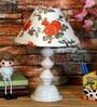 Orange & White Shade Table Lamp With Metal Base