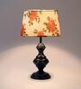 Orange & White Shade Table Lamp With Metal Base