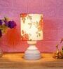 Orange & White Shade Table Lamp With Metal Base