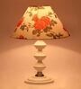 Orange & White Shade Table Lamp With Metal Base