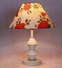 Orange & White Shade Table Lamp With Metal Base