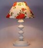 Orange & White Shade Table Lamp With Metal Base