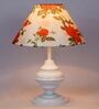 Orange & White Shade Table Lamp With Metal Base