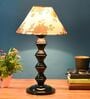 Orange & White Shade Table Lamp With Metal Base
