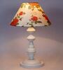 Orange & White Shade Table Lamp With Metal Base