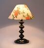 Orange & White Shade Table Lamp With Metal Base
