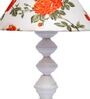 Orange & White Shade Table Lamp With Metal Base