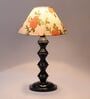 Orange & White Shade Table Lamp With Metal Base