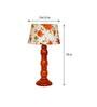 Arrow Orange & White Fabric Shade Night Lamp With Wood Base