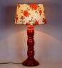 Arrow Orange & White Fabric Shade Night Lamp With Wood Base