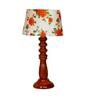 Nirvana Orange & White Fabric Shade Night Lamp With Wood Base