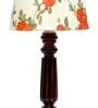Mabel Orange & White Fabric Shade Night Lamp With Wood Base