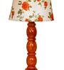 Arrow Orange & White Fabric Shade Night Lamp With Wood Base