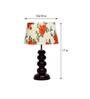 Henry Orange & White Fabric Shade Night Lamp With Wood Base