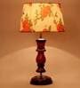 Paxton Orange & White Fabric Shade Night Lamp With Wood Base