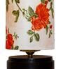 Orlando Orange & White Fabric Shade Night Lamp With Wood Base