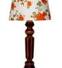 Ventus Orange & White Fabric Shade Night Lamp With Wood Base