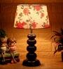 Henry Orange & White Fabric Shade Night Lamp With Wood Base